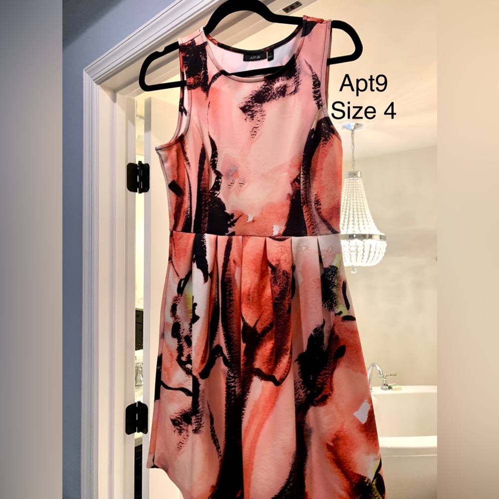Apt9 pink abstract dress